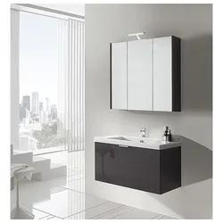Badmöbel-Set EPIL Serie MBF, anthrazit Hochglanz, 1 Auszug, Breite 860 mm - 93 232 08