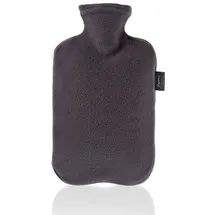 Fashy Wärmflasche 6530, 2 Liter, anthrazit, aus PVC, mit abnehmbarem Fleecebezug