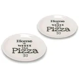 KaMel GmbH 2er Set Pizzateller aus Porzellan mit Aufdruck, ca. Ø 33 cm, verschiedene Designs (Home)