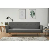 SalesFever Schlafsofa Strukturstoff 3-Sitzer Grau