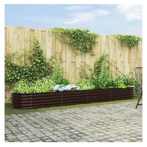 vidaXL Garten-Hochbeet verzinkter Stahl 400 x 80 x 44 cm Braun