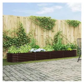 vidaXL Garten-Hochbeet verzinkter Stahl 400 x 80 x 44 cm Braun