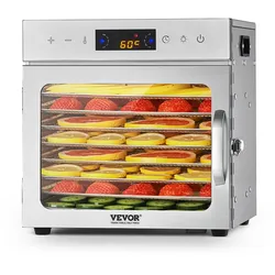 VEVOR Dörrgerät Dörrautomat 8 Tabletts Edelstahl 400W für Getrocknete Früchte