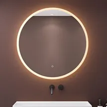 doporro LED-Badspiegel runder Badzimmerspiegel mit dimmbarer LED-Beleuchtung Wandspiegel mit Touchschalter Antibeschlag Energiesparend LED-Spiegel-05