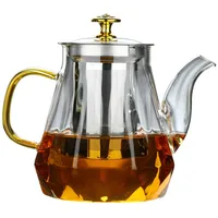 1000ML Teekanne Mit Siebeinsatz, Teekanne Glas, Glaskanne Borosilikatglas, Spülmaschinenfest Für Aufbrühen Von Tee, Blumentee, Kräutertee Teebeutelnn