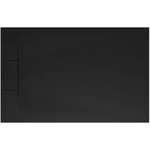 Schulte Duschwanne DWM-Tec mit Steinstruktur Anthrazit 90x140 cm, Mineralwerkstoff, Oberfläche aus Steinstruktur, barrierefrei, extraflach, geringes Eigengewicht