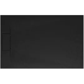 Schulte Duschwanne DWM-Tec mit Steinstruktur Anthrazit 90x140 cm, Mineralwerkstoff, Oberfläche aus Steinstruktur, barrierefrei, extraflach, geringes Eigengewicht