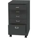 Mendler HWC-L49 Aktenschrank 75x40x41 dunkelgrau
