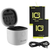 TELESIN Wasserdichtes 3-Fach-Ladegerät Allin box GoPro Hero 9 / 10 + 2 Akkus Gp-btr-905-gy-b