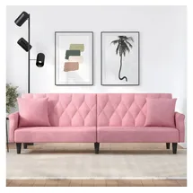 vidaXL Schlafsofa mit Armlehnen Rosa Samt