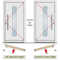 PANTO K 504 links 88 x 198 cm anthrazit/weiß