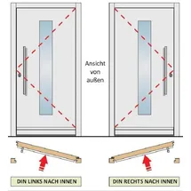 PANTO K 504 links 88 x 198 cm anthrazit/weiß
