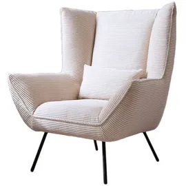 KAWOLA Sessel IVA Cord 90 x 112 x 90 cm cremeweiß