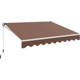 GOPLUS 245x200cm Gelenkarmmarkise, Klemmmarkise, Terrassenmarkise Balkonmarkise Sonnenschutz mit Handkurbel, Balkon - Braun