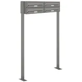 AL Briefkastensysteme 4er Premium Standbriefkasten Grau