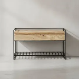 KADIMA DESIGN Sitzbank 90 x 52 x 38 cm braun / braun