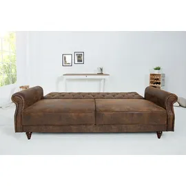 Riess-Ambiente Chesterfield Sofa MAISON BELLE AFFAIRE 220cm antik braun mit Schlaffunktion Schlafsofa Schlafcouch
