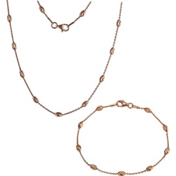 SilberDream Schmuckset SilberDream Glamour Kette Armband (Schmuckset, 2-tlg., Schmucksets), Damen Schmucksets aus 925 Sterling Silber, vergoldet (Roségold 333), F rosa