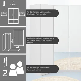 Rauch Schrank-Set RAUCH "Kleiderschrank Schrank Garderobe Wäscheschrank VANDOR", grau (graumetallic), B:164cm H:197cm T:208cm, Holzwerkstoff, Kastenmöbel-Sets, 5-türig mit viel Stauraum, Schränke einzeln stellbar MADE IN GERMANY