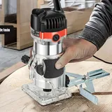 Oberfräse - Elektrischer Kantenfräser - 800 W - 30.000 U/min - 220 V 50 Hz - 6,35 mm Fräser, 7,54 mm Spannzange - Bürstenmotor - Rot