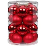 Inge‘s Christmas Decor MAGIC Weihnachtskugeln Glas 6cm 20 STK. Christbaumkugeln Farbe: Rot Glanz/matt