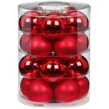 Inge‘s Christmas Decor MAGIC Weihnachtskugeln Glas 6cm 20 STK. Christbaumkugeln Farbe: Rot Glanz/matt