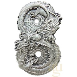3 Unzen Silbermünze Tschad Figure 8 Dragon & Dragon 2024 - Antik High Relief