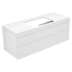 Edition 400 Waschtischunterbau m. Hahnlochbohrung, 2 Auszüge 1400 x 546 x 535 mm trüffel/trüffel Waschtischunterbau Edition 400 31573, Hahnloch, trüffel/trüffel
