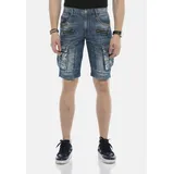 Cipo & Baxx "Bermuda & Short", Herren, Gr. 32, Normalgrößen, blau, 98% Baumwolle, 2% Elasthan, unifarben, regular fit kurz, Jeans, aus Baumwollmix
