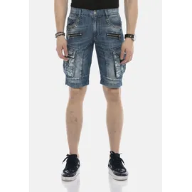 Cipo & Baxx "Bermuda & Short", Herren, Gr. 32, Normalgrößen, blau, 98% Baumwolle, 2% Elasthan, unifarben, regular fit kurz, Jeans, aus Baumwollmix