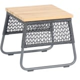 SonnenPartner Lounge-Tisch Poison 45x45 cm Teak/Alu/Polyrope grau Beistelltisch