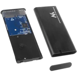 Maclean Brackets Maclean MCE443 NVMe SATA SSD M.2 Gehäuse NVMe (PCIe), NGFF (SATA) Unterstützt USB 3.1 2230/2240/2260/2280 USAP Kompatibel mit PC und Mac Aluminium Plug&Play Schwarz