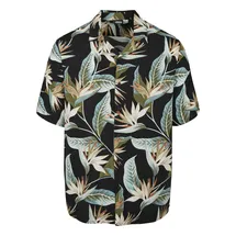 URBAN CLASSICS Blossoms Resort Shirt Schwarz XXL