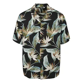 URBAN CLASSICS Blossoms Resort Shirt Schwarz XXL