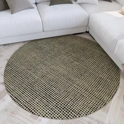 Teppich WECON HOME "Hamptons TWENTYNINE", beige (sand beige), H:10mm Ø:180cm, Polyester, Teppiche, Kurzflor, Wohnzimmer, Schlafzimmer, elegant, robust, Karo-Muster