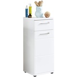 trendteam smart living - Badkommode Kommode Schrank - Badezimmer - Monte - Aufbaumaß (BxHxT) 37 x 87 x 34 cm - Farbe Weiß Hochglanz - 195680101