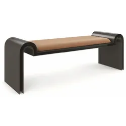 Casa Padrino Luxus Metall Sitzbank Braun / Bronze 142 cm - Luxus Hotel Möbel