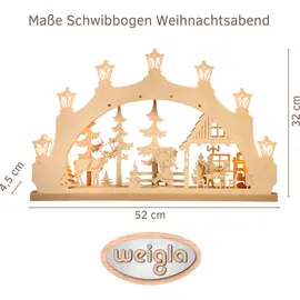 Weigla LED Schwibbogen/Lichterbogen"Weihnachtsabend" 7 flg. Erzgebirge garantiert