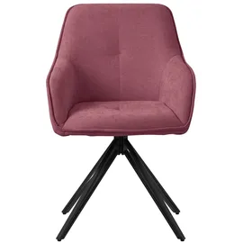 ML-Design Esszimmerstuhl drehbar aus Textil Webstoff, Altrosa mit Armlehne & Rückenlehne,