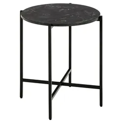 Beistelltisch ACTONA GROUP "Lamoine", matt schwarz izmir, matt schwarz, matt schwarz izmir, B:40cm H:56cm T:40cm, Tische, Rund, Izmir matt schwarz, rau Melamin, Ø40x45 cm