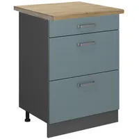 Vicco Schubladenschrank R-Line 60 x 60 x 81,5 cm Blau-Grau