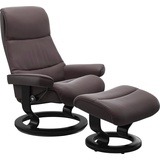 Stressless Relaxsessel STRESSLESS View Sessel Gr. Material Bezug, Cross Base Schwarz, Ausführung Funktion, Maße B/H/T, rot (bordeau) Lesesessel und Relaxsessel