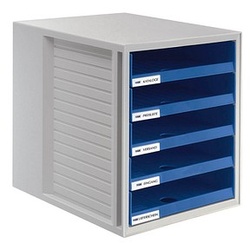 HAN Schubladenbox Schrank-Set  blau 1401-14, DIN C4 mit 5 Schubladen
