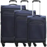 d & n d&n Travel Line 9504 4 Rollen Kofferset 3-teilig mit Dehnfalte navy