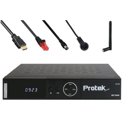 Protek X2 Twin-Sat-Receiver 4K inkl. Koax- & Netzwerkkabel Satellitenreceiver