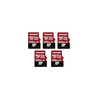 Patriot Memory 256GB A1 / V30 Speicherkarte für Android-Telefone und -Tablets, 4K-Videoaufzeichnung - 5er Pack