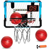 Vevor Kinder-Basketballkorb, elektronische Anzeigetafel, Punktezähler- und Musikbegleitungsfunktion, LED-Leuchten, Indoor-Basketballkorb für Kinde... - Blau