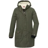 KILLTEC Mädchen Funktionsmantel mit abknöpfbarer Kapuze/Mantel ist wasserdicht KOW 142 GRLS CT, dunkeloliv, 128, 39885-000