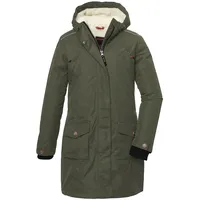 KILLTEC Mädchen Funktionsmantel mit abknöpfbarer Kapuze/Mantel ist wasserdicht KOW 142 GRLS CT, dunkeloliv, 128, 39885-000