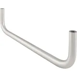 OPO 75901117 Grimme Nora U-Form Kleiderstange (Garderobenstange) für die Wand- und Fachboden-Montage ø 12mm, 252x65mm Edelstahl gebürstet, Silber, Länge 252 mm